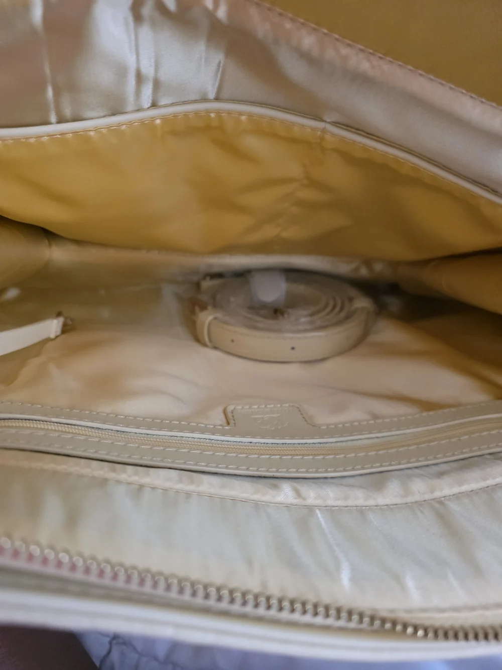 Women's Cream Tote Bag with Removable Strap
